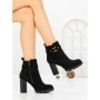 Botine cu Toc Gros B7-1 BLACK | VIVIRICH