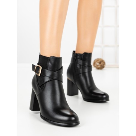 Botine cu Toc Gros J-55 BLACK | VIVIRICH