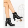 Botine cu Toc Gros J-55 BLACK | VIVIRICH