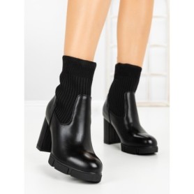 Botine cu Toc Gros W-37 BLACK | VIVIRICH