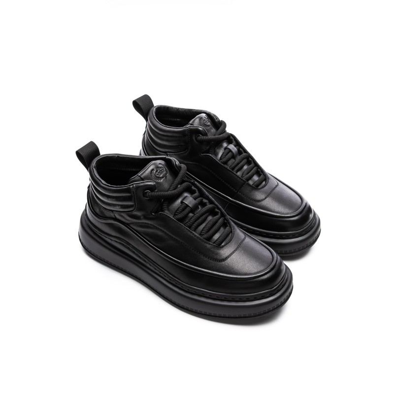 Ghete Barbati din piele naturala 5788 BLACK | ADVANCER