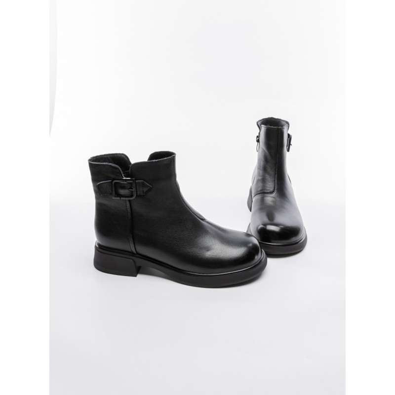 Ghete Dama din piele naturala 8791 BLACK | ADVANCER