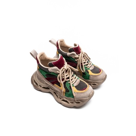 Pantofi Sport Dama din piele naturala HY6398 BROWN-WINE | ADVANCER