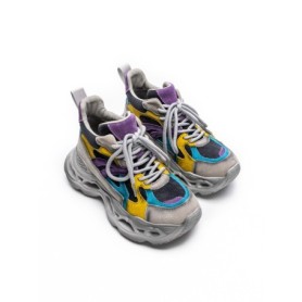Pantofi Sport Dama din piele naturala HY6398 DARK GREY-PURPLE | ADVANCER