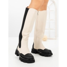Cizme Dama cu Platforma C-285 BEIGE | STEPHAN