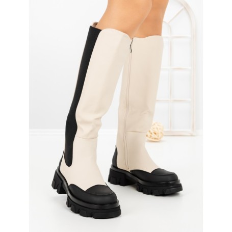 Cizme Dama cu Platforma C-285 BEIGE | STEPHAN