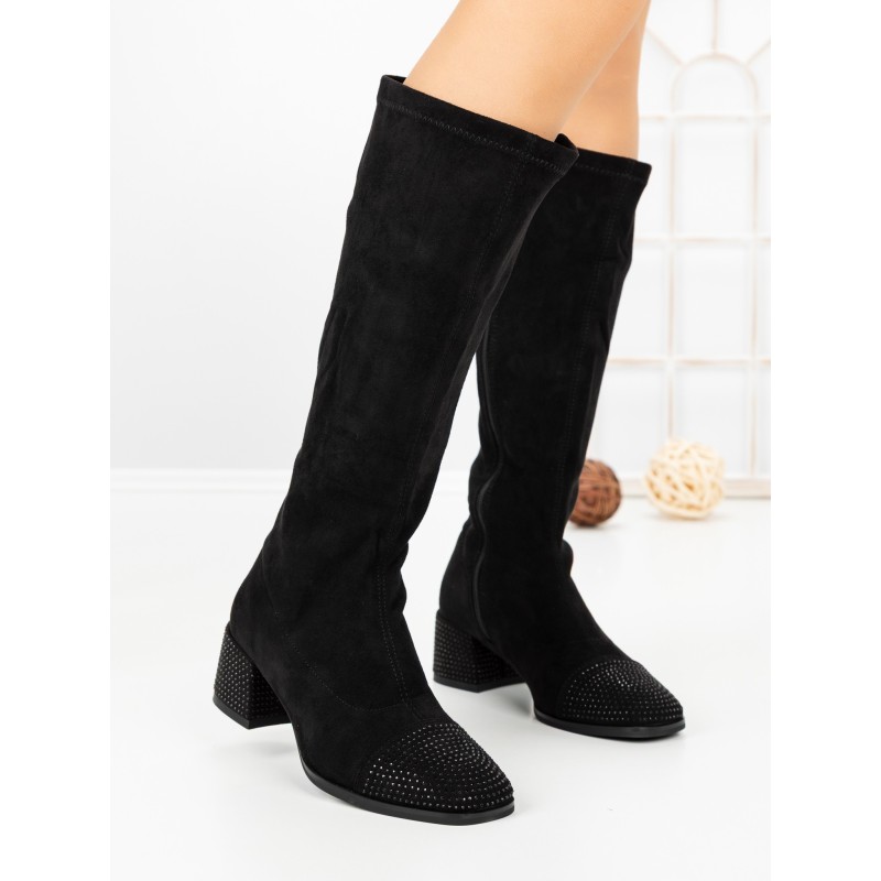 Cizme Dama cu Toc LQ-66 BLACK | STEPHAN