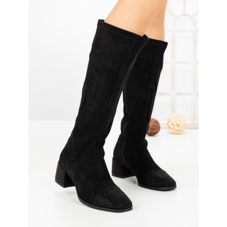 Cizme Dama cu Toc LQ-66 BLACK | STEPHAN