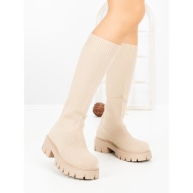 Cizme Dama cu Platforma LQ-23 BEIGE | STEPHAN