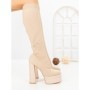 Cizme Dama cu Toc si Platforma C-260 BEIGE | STEPHAN