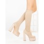 Cizme Dama cu Toc si Platforma C-260 BEIGE | STEPHAN