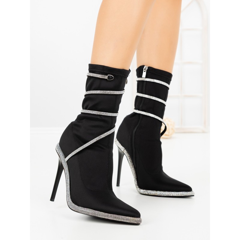 Botine cu Toc Subtire C-305 BLACK | STEPHAN