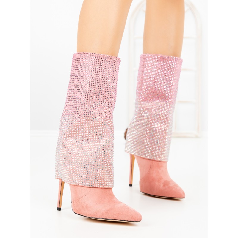 Botine cu Toc Subtire C-272 PINK | STEPHAN