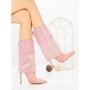 Botine cu Toc Subtire C-272 PINK | STEPHAN