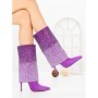 Botine cu Toc Subtire C-272 PURPLE | STEPHAN