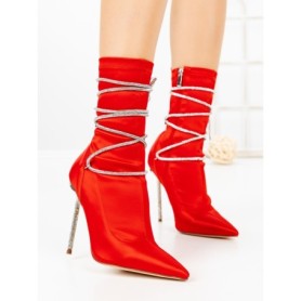 Botine cu Toc Subtire C-250 RED | STEPHAN