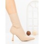 Botine cu Toc Subtire H-1 BEIGE | STEPHAN