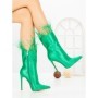 Botine cu Toc Subtire C-269 GREEN | STEPHAN