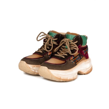 Pantofi Sport Dama din piele naturala HD7672 BROWN-WINE | ADVANCER