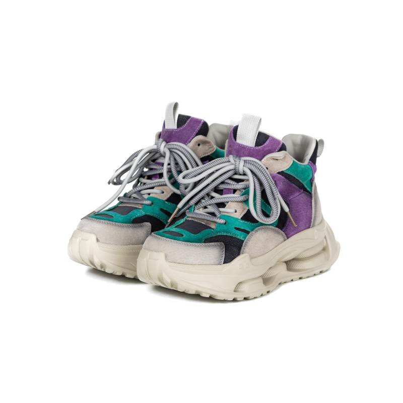 Pantofi Sport Dama din piele naturala H36839 DARK GREY-BLUE | ADVANCER