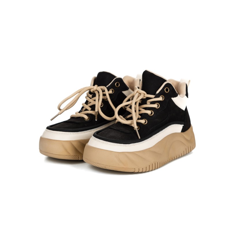 Pantofi Sport Dama din piele naturala 77038 BLACK | ADVANCER