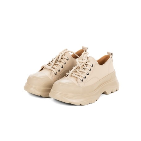 Pantofi Casual Dama din piele naturala 6805 CREAM | ADVANCER