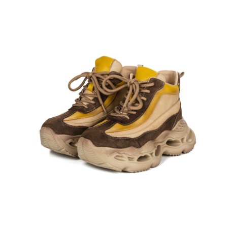 Pantofi Sport Dama din piele naturala HY6316 YELLOW | ADVANCER