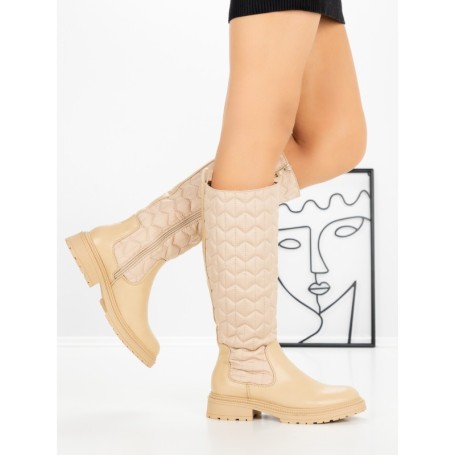 Cizme Dama cu talpa joasa 9155 BEIGE | CM