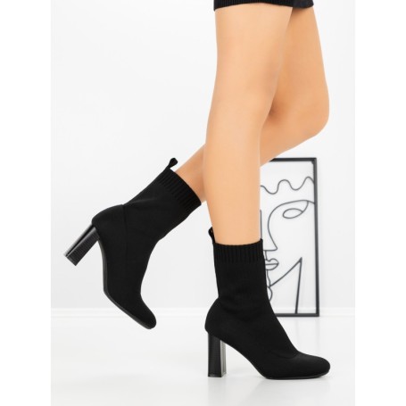 Botine cu Toc Gros 9076 BLACK | CM