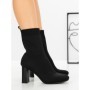 Botine cu Toc Gros 9076 BLACK | CM