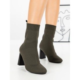Botine cu Toc Gros 9076 GREEN | CM