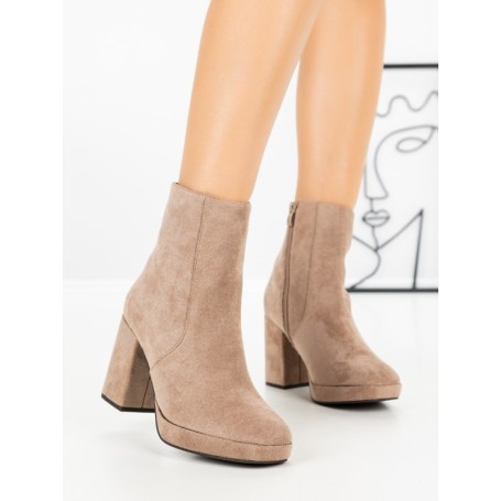 Botine cu Toc Gros 9131 TAUPE | CM