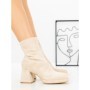 Botine cu Toc Gros 5724 BEIGE | SEASOND