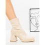 Botine cu Toc Gros 5724 BEIGE | SEASOND
