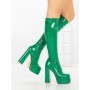 Cizme Dama cu Toc si Platforma C-261 GREEN | STEPHAN
