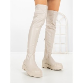 Cizme Dama cu talpa joasa C-201 BEIGE | STEPHAN