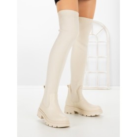 Cizme Dama cu talpa joasa LQ-15 BEIGE | STEPHAN