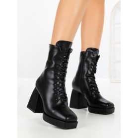 Botine cu Toc Gros JA-25 BLACK | STEPHAN