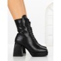 Botine cu Toc Gros JA-25 BLACK | STEPHAN
