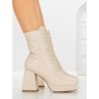 Botine cu Toc Gros JA-25 BEIGE | STEPHAN