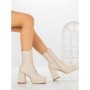 Botine cu Toc Gros JA-25 BEIGE | STEPHAN