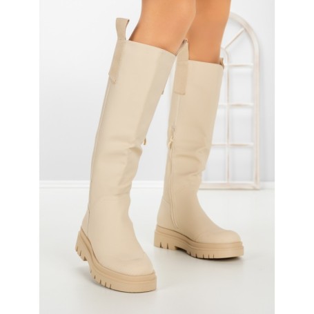 Cizme Dama cu talpa joasa 99-119 BEIGE | CM