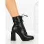 Botine cu Toc Gros 77-356 BLACK | CM