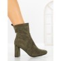 Botine cu Toc Gros 9063 GREEN | CM