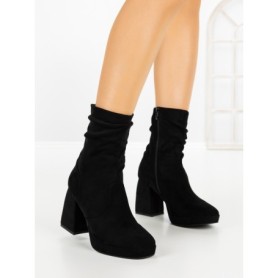 Botine cu Toc Gros 9111 BLACK | CM