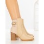 Botine cu Toc Gros 9137 BEIGE | CM