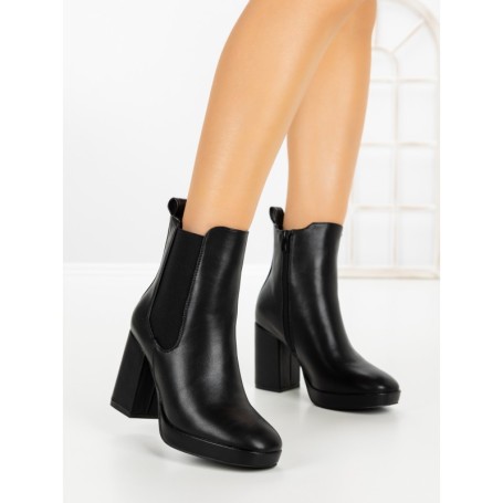 Botine cu Toc Gros 9128 BLACK | CM