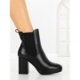 Botine cu Toc Gros 9128 BLACK | CM