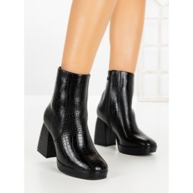 Botine cu Toc Gros 9109 BLACK | CM
