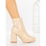 Botine cu Toc Gros 9109 BEIGE | CM